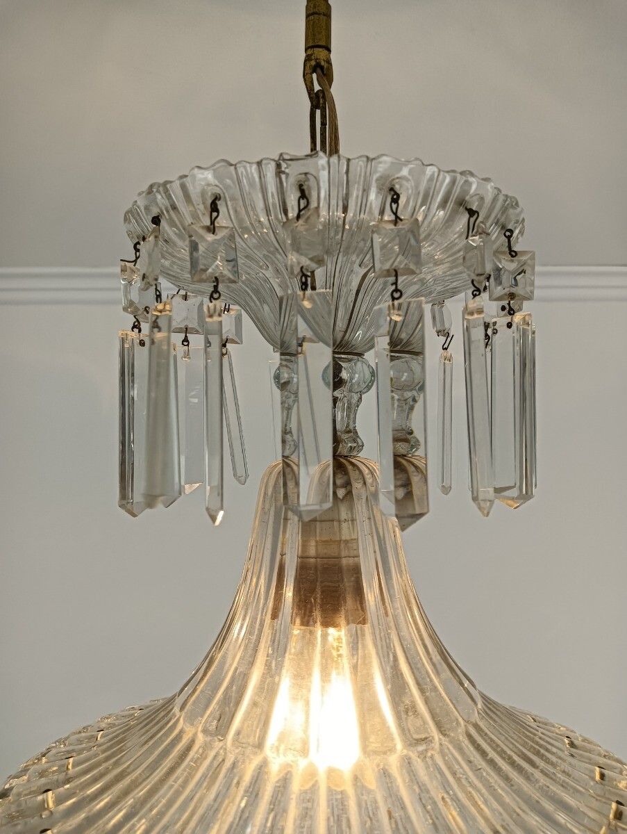 photo for sale Small Bag Wedding Chandelier Glass Frame And Prisms Romantic Vintage 1 Light
