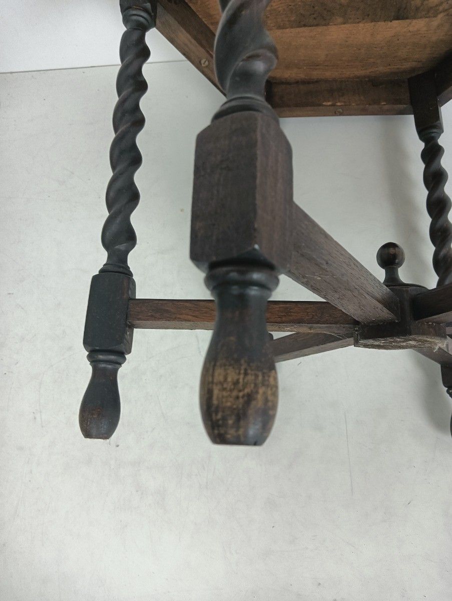 Side Occasional Coffee Table Hand Carved Wood Barley Twist Ornate Sextagon Beaut photo buy