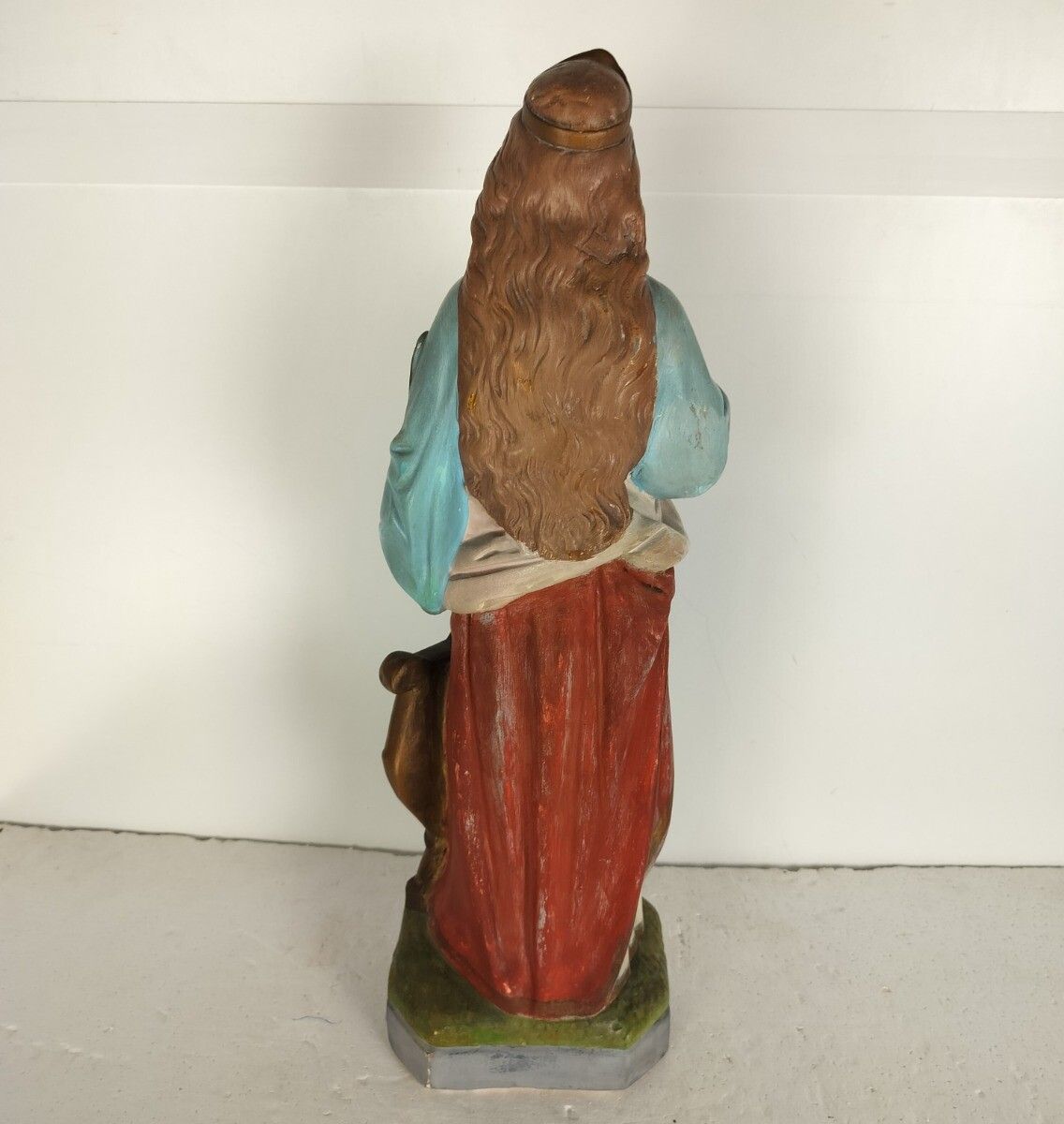 Large Statue Plaster Saint Cecilia Cecelia Martyr Patroness Musicians Collector photo 647.0