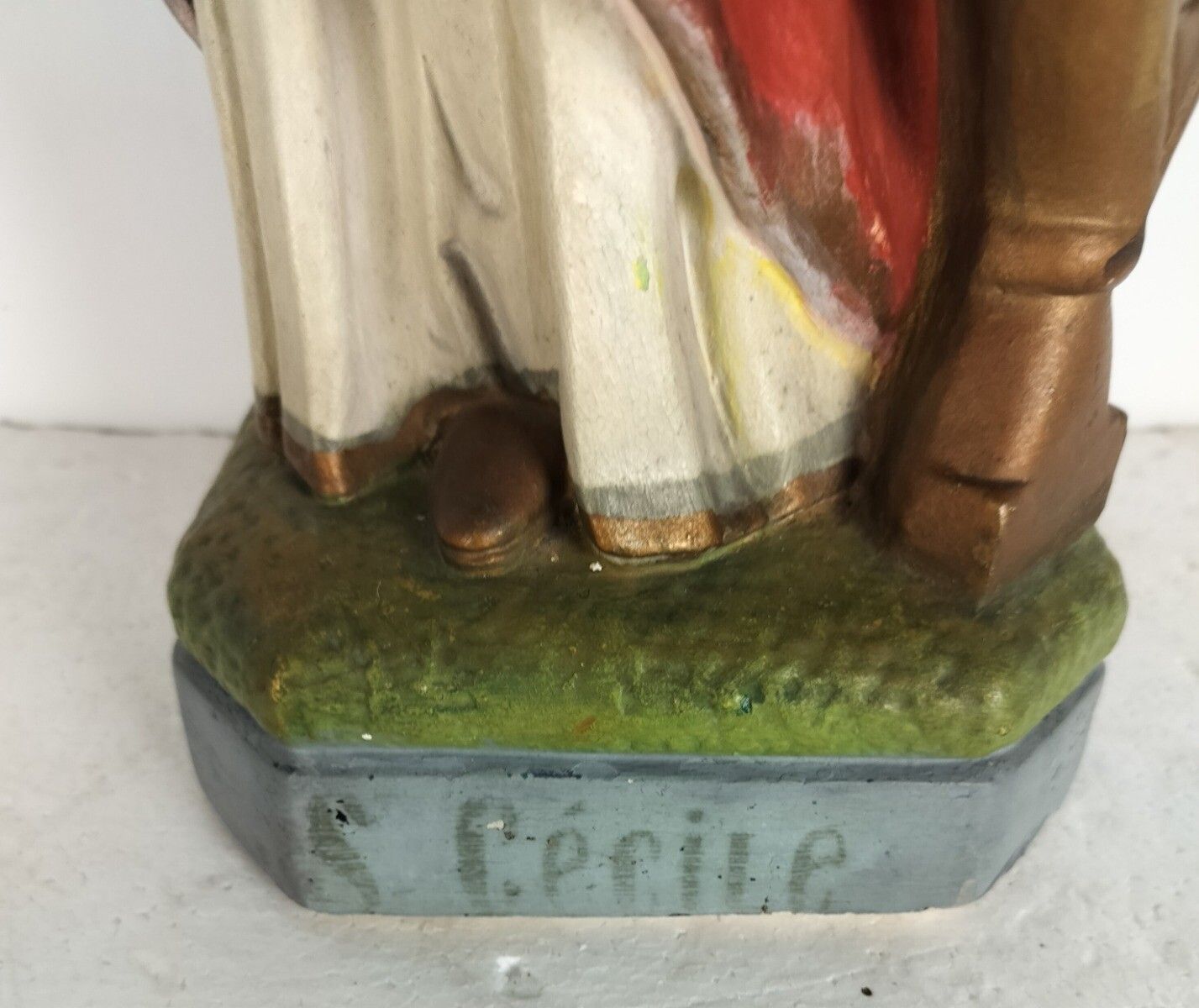 Large Statue Plaster Saint Cecilia Cecelia Martyr Patroness Musicians Collector photo vinterior
