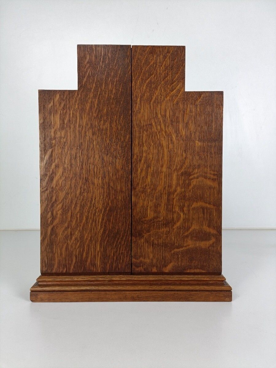 photo furniture Triptych Handmade Hand Carved Travel Icon France Plaster Text Oak Holy Family Wo