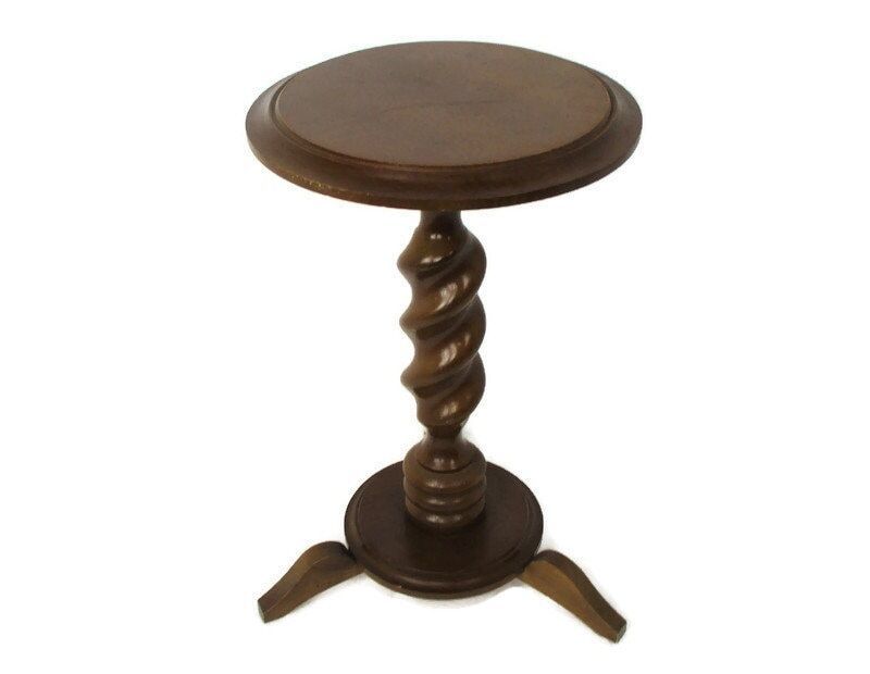 Small Barley Twist Tripod Side Display Table Pedestal Plant Bonsai Stand Barn Co