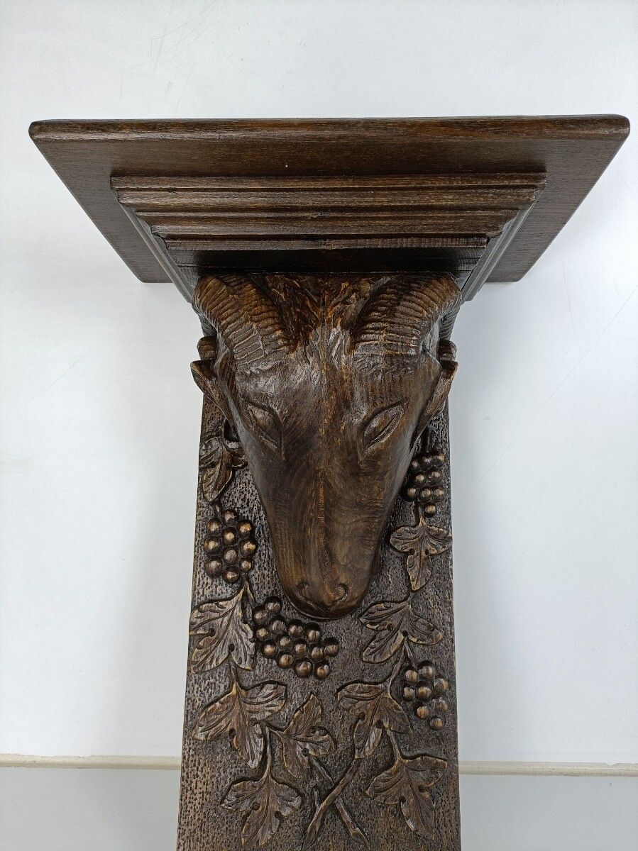 Hand Carved Wooden Wall Hall Console Table Ornate Ram Large Antique photo 485.0