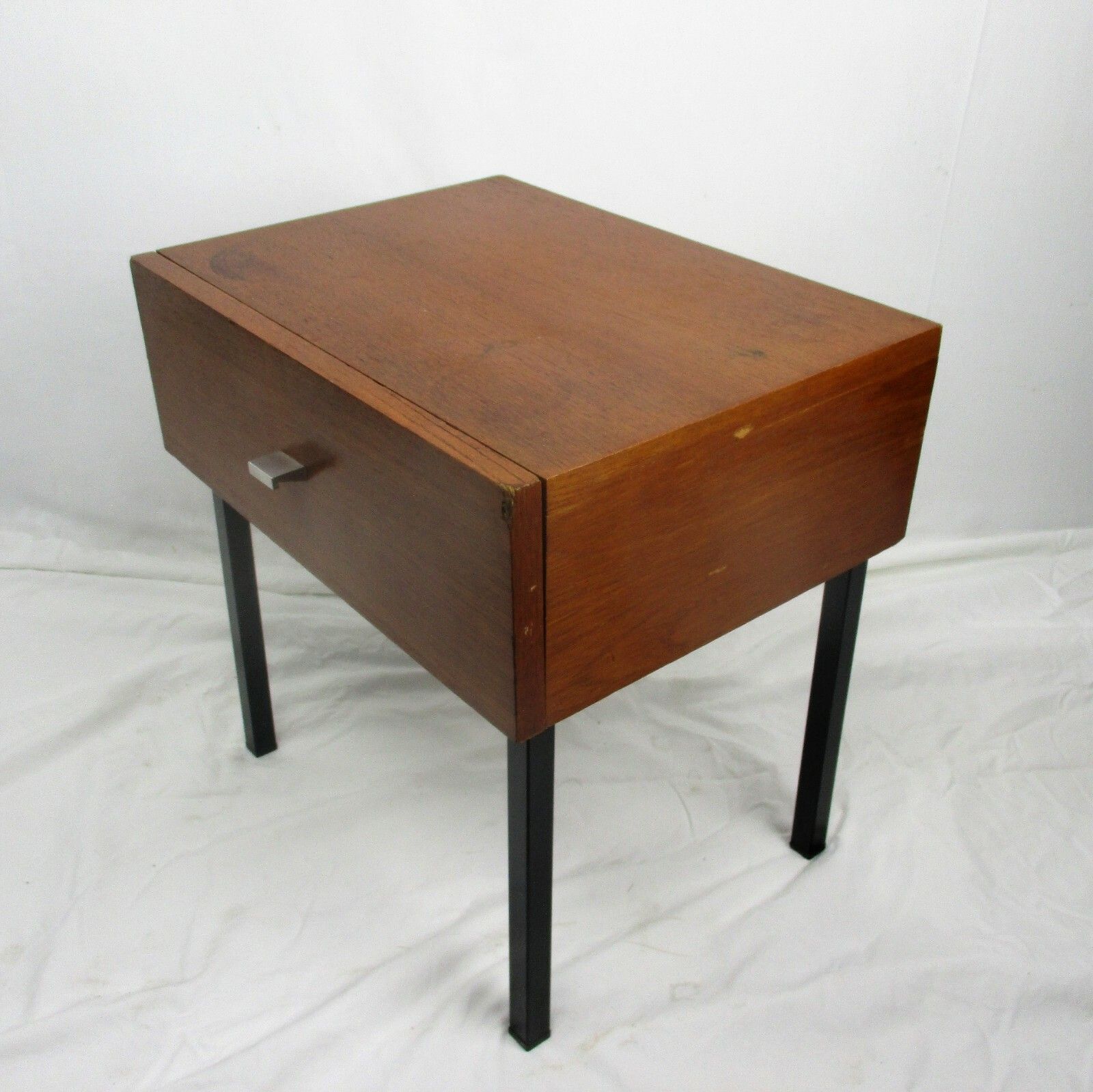Vintage Funky Nightstand Wood Mid Century Danish Modern Style End Table Commode photo buy