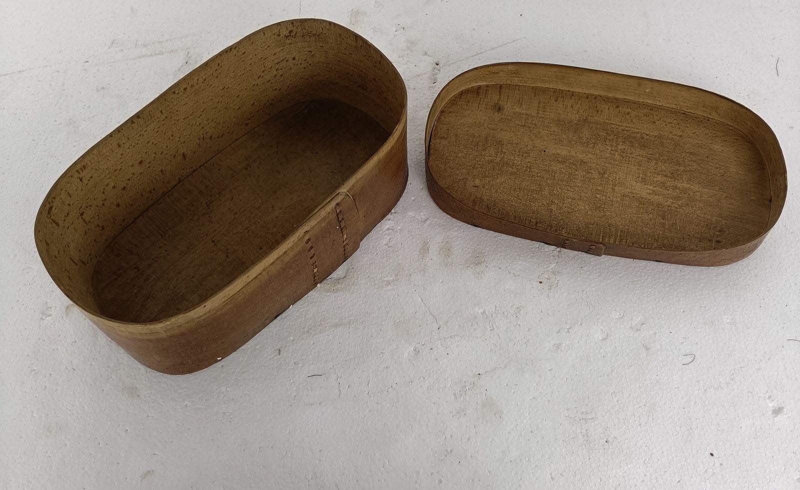 Antique Oval Wooden Cheese Box Bent Wood Primitive Htf Art Nouveau photo vintage