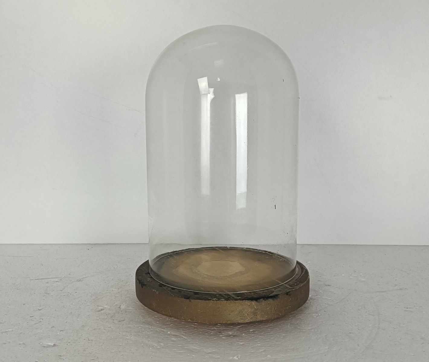 Small Antique Round Hand Blown Glass Dome Globe Steampunk Display Clock 11.88"