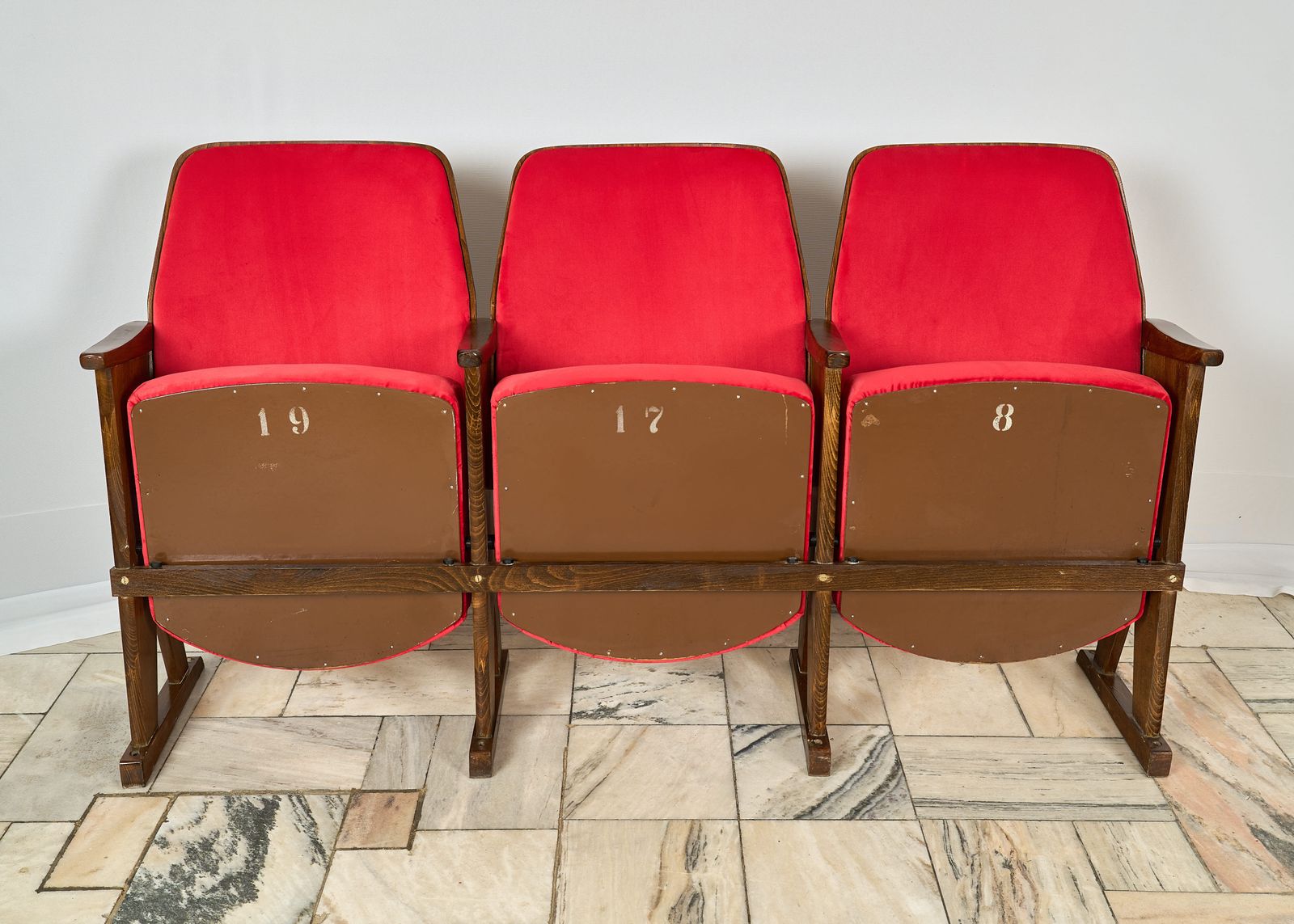 Cinema Armchairs  3 Seater Folding Chairs Czechoslovakia 1970s photo for sale