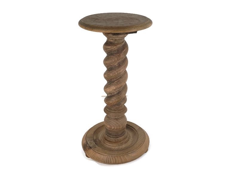 Barley Twist Pedestal Side Table Plant Stand Hand Carved Wood Vintage Barn Style