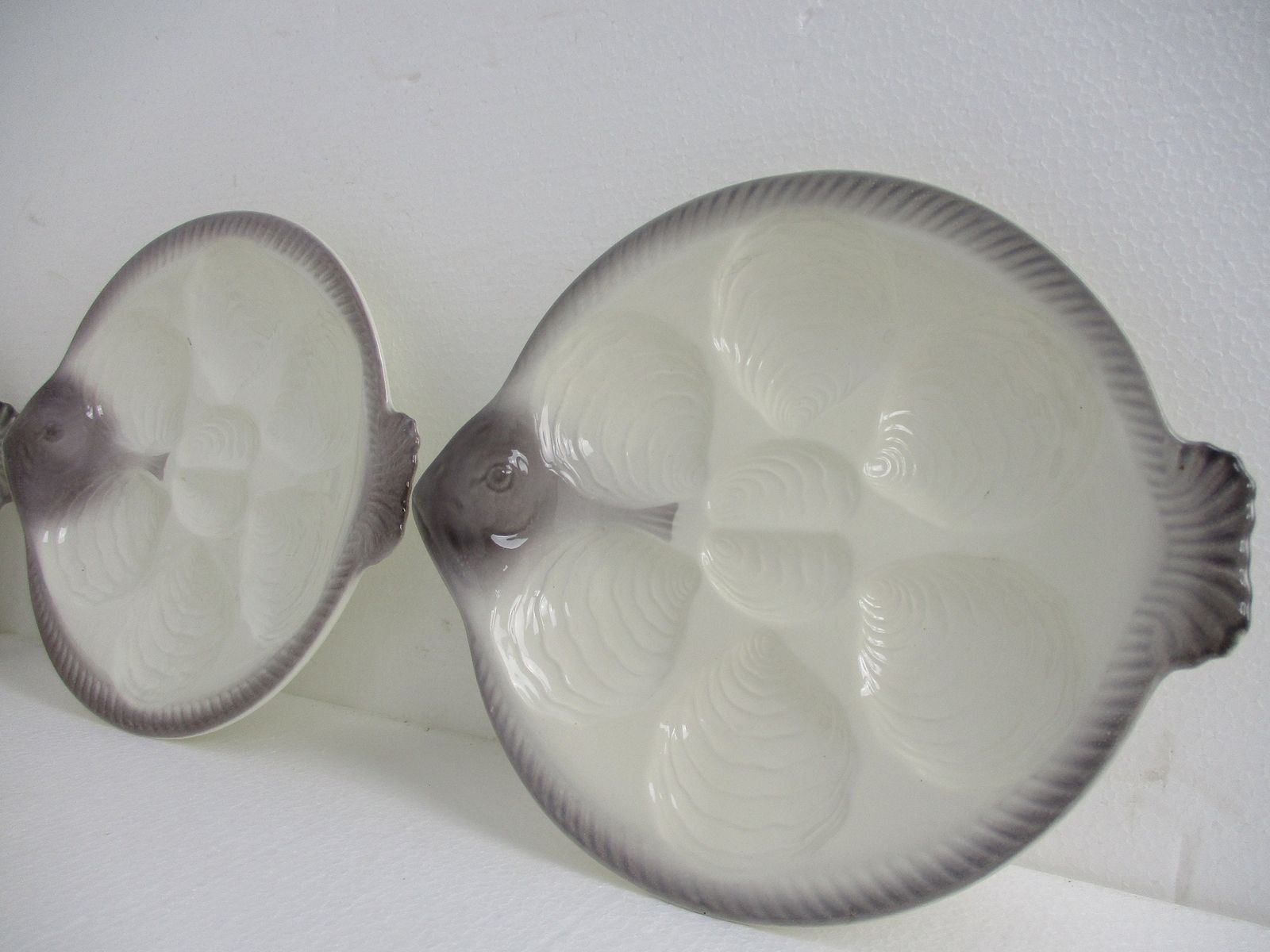 Set Of 9 Oyster Fish Plates Vintage Waechtersbach West Germany Porcelain Htf photo for sale