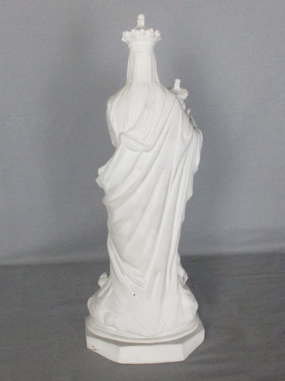 French Antique 1900 Bisque Statue Virgin Mary Our Lady Victoire Madonna Infant J photo vintage