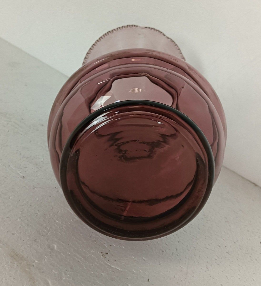Art Deco Doyen Purple Amethyst Hooped Vase Lovely Large Art Glass Antique Belgiu photo for sale