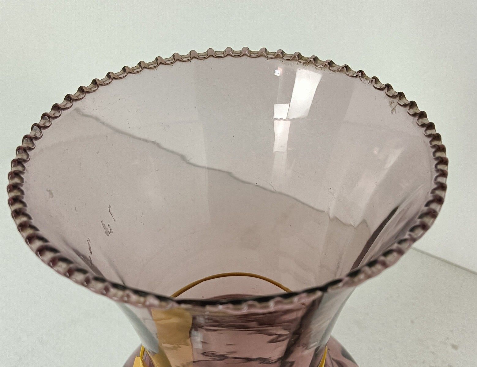 Art Deco Doyen Purple Amethyst Hooped Vase Lovely Large Art Glass Antique Belgiu photo buy