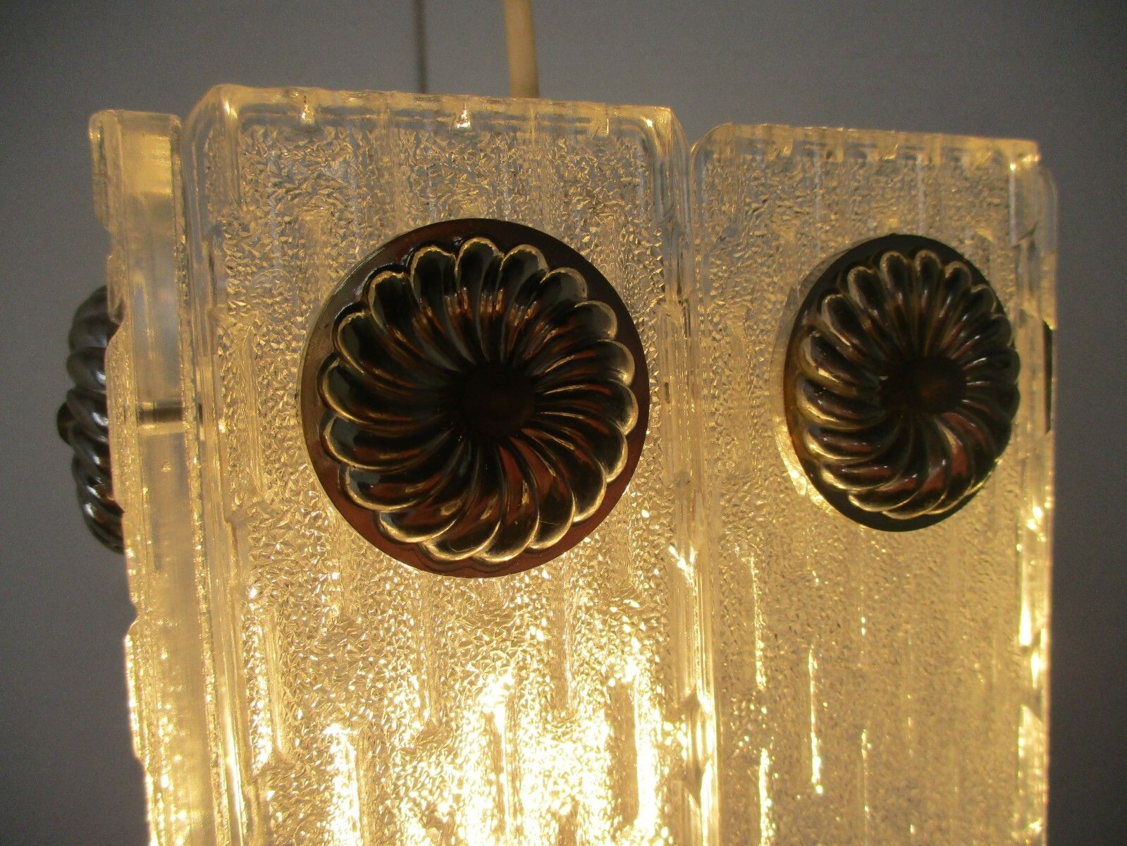 Chandelier Pendant 1 Light Frosted Ice Hard Plastic Germany German Vintage photo vintage