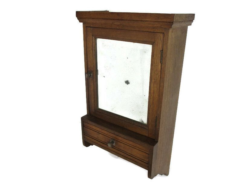 Kitchen Medicine Apothecary Wood  Apothecary Bathroom Cabinet Beveled Glass