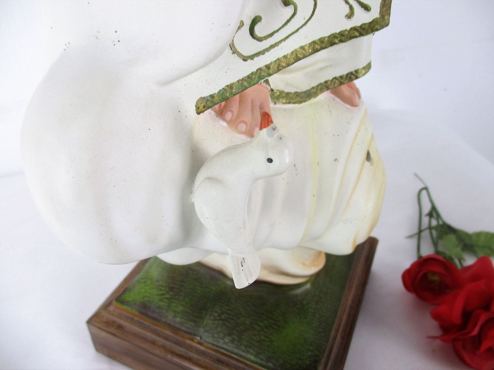 Large Statue Our Lady Fatima Portugal Resin Glass Eyes Lovely 29.92" photo buy
