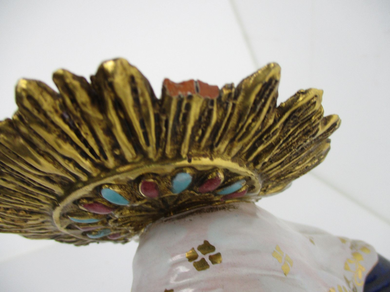 Statue Sitting Virgin Mary Madonna Infant Jesus Christ Pattarino House Signed S. photo for sale