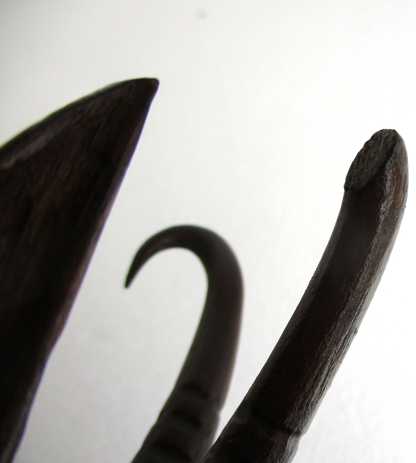 photo for sale Black Forest Sculpture Figurine  Hat Coat Rack Hand Carved Deer Roe Buck Stag Gl