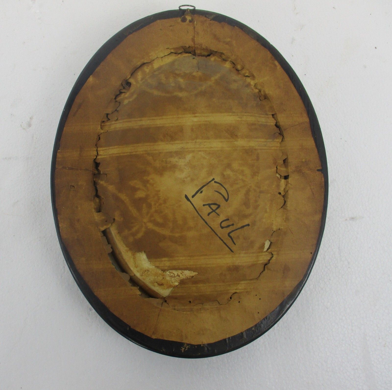 Antique Ornate Frame  Convex Glass Dome Wood Golgotha Jesus Christ Htf Collector photo vintage