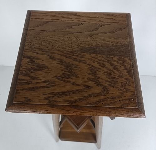 Antique Art Nouveau 3 Tier Pedestal Plant Stand Carved Wood Side Table Gorgeous photo vinterior