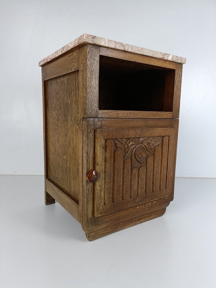 Antique Art Deco Art Nouveau  Marble Top Side Cabinet End Table Nightstand  Barn photo Furniture