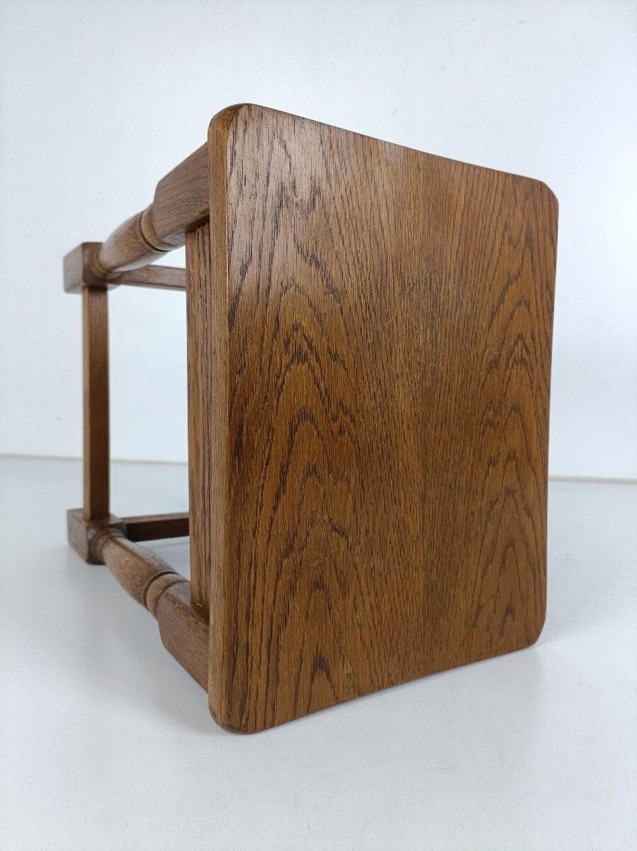 Side Occasional Small Wine Table Pedestal Barn Style Wood Vintage 70s photo vintage