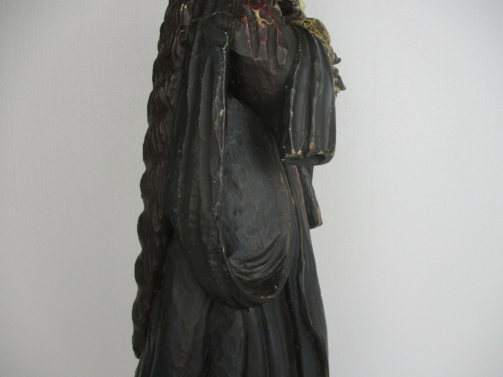 Antique Statue Virgin Mary Our Lady Madonna Infant Child 19th Century Wood Wow photo buy