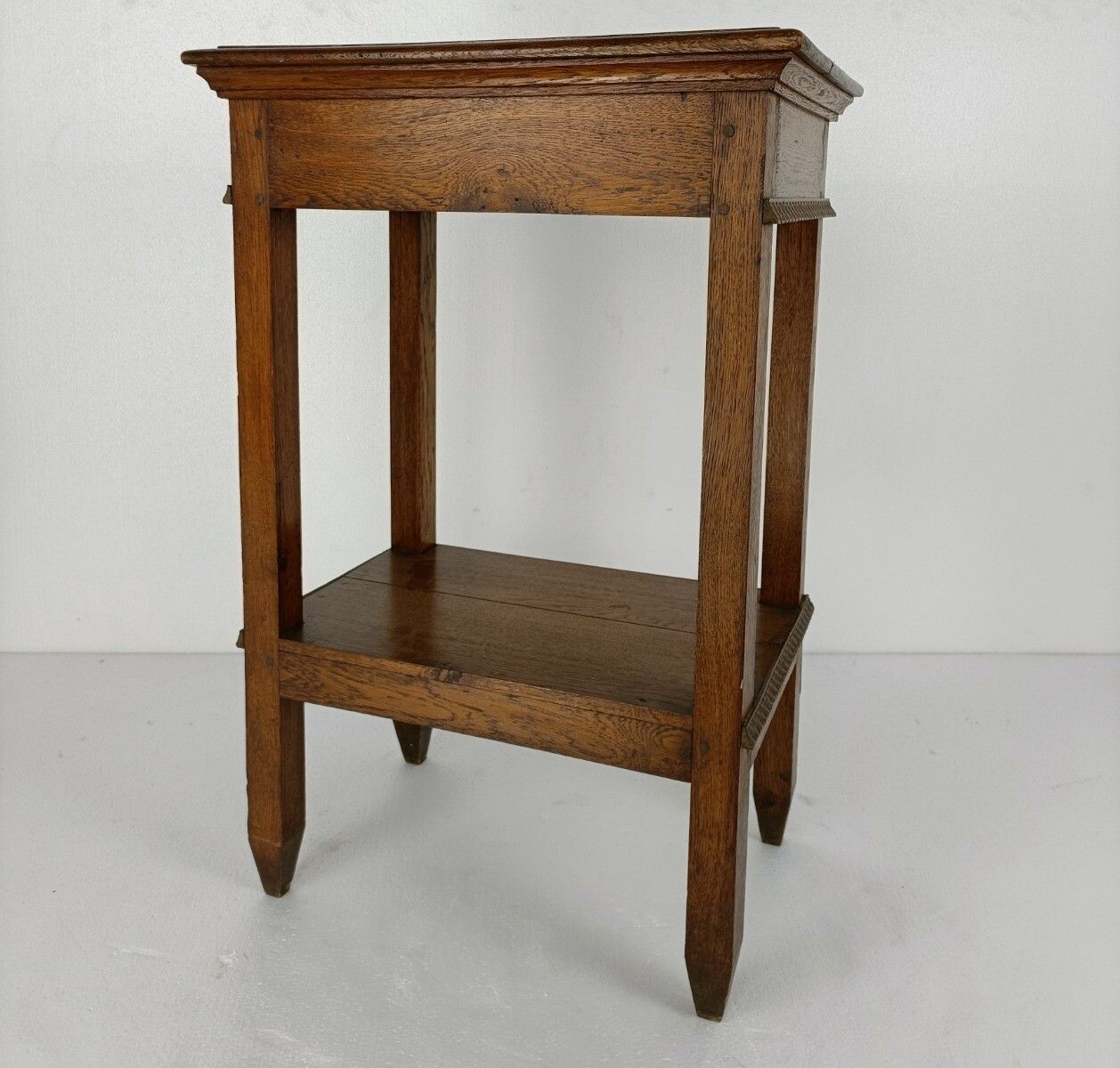 Antique Side Occasional Table Two Tier Hobnails Rare Gorgeous France photo vintage