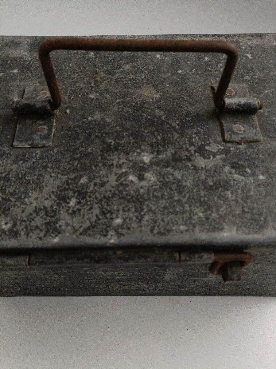 Merchant Cash Chest Money Box Old Hand Crafted Iron Antique Primitive  1800s photo 202.0