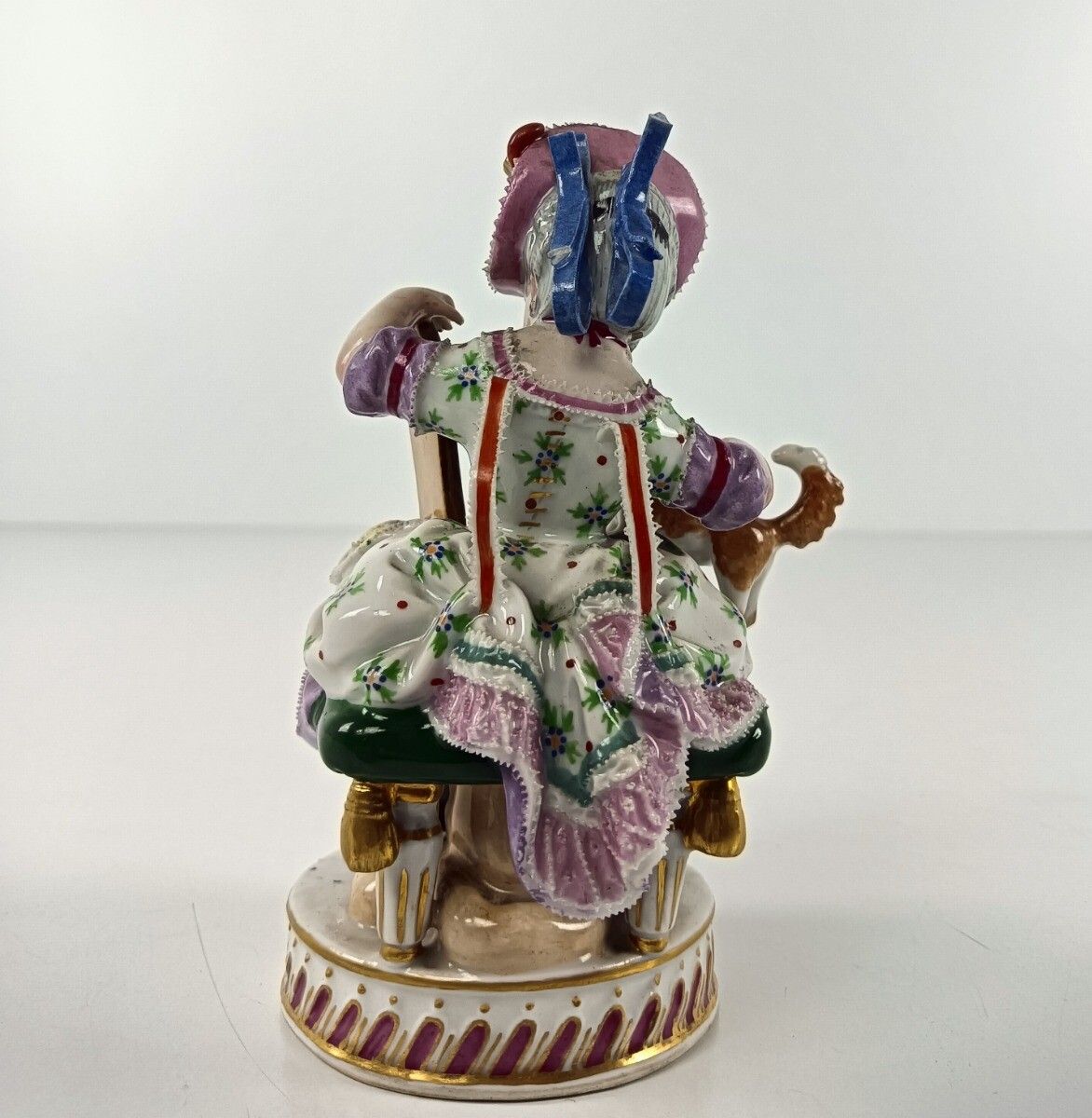 Antique 18th Century Meissen Figurine Porcelain Attributed By Acier Lady With Do photo Home Decor