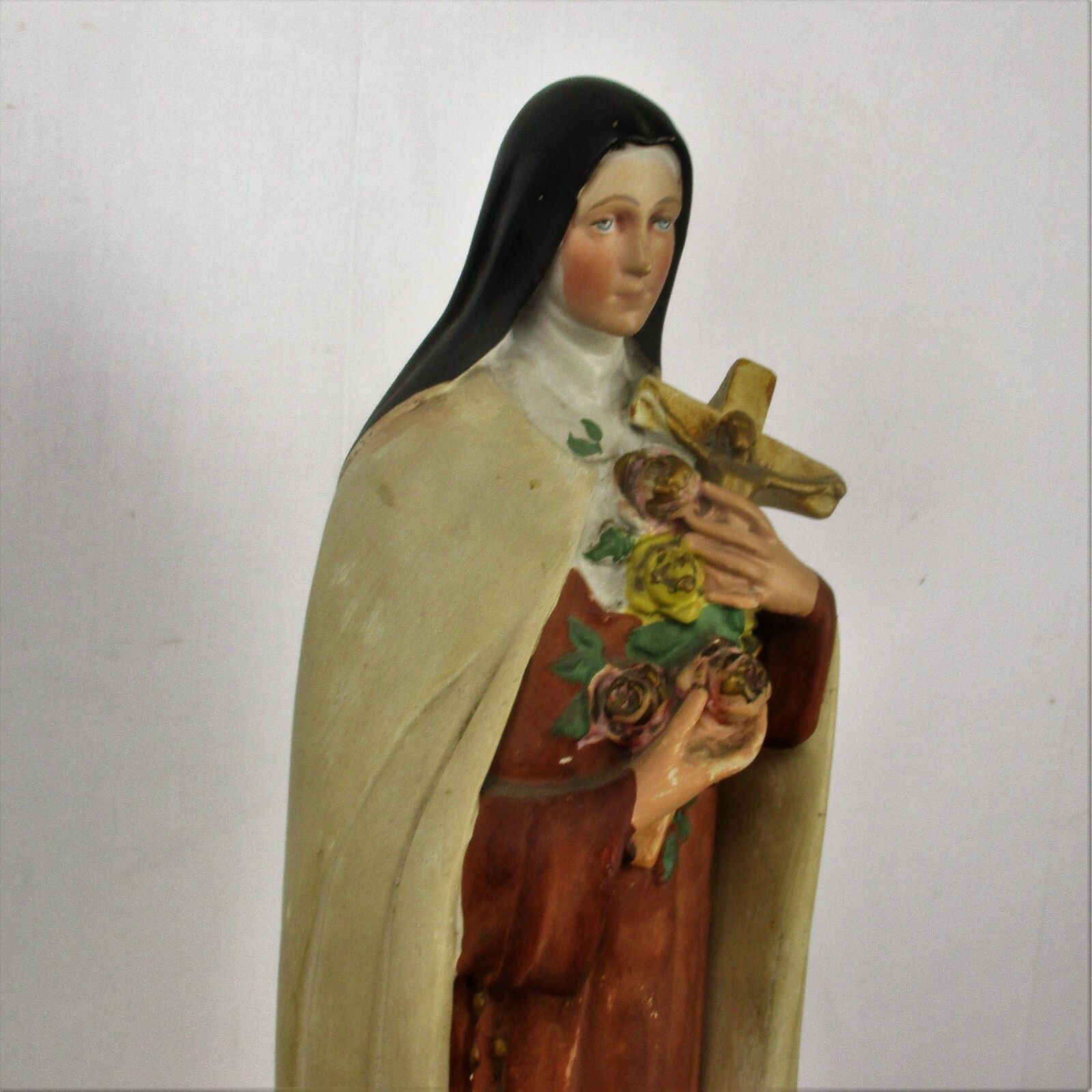 Large  Statue Plaster St Therese Lisieux Little Flower Of Jesus  Chapel 21.65" photo for sale