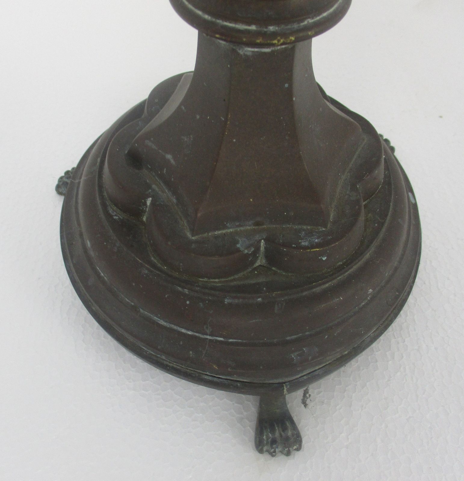 Antique Candle Holder Candle Stick Church  Chapel Altar Monastery Brass Gothic B photo 303.0