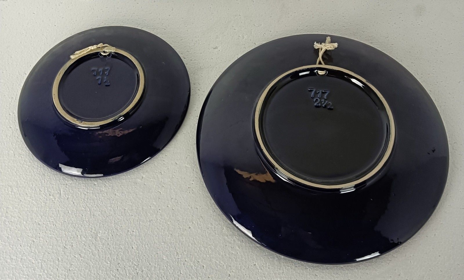 photo furniture Two Ceramic Glazed Fat Lava Decorative Charger Plates Italy Wall Hanging Funky R