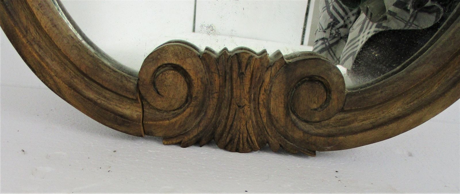 Large Beautiful Ornate Wooden Oak Wall Hanging Mirror Romantic Hollywood Regency photo Home Decor