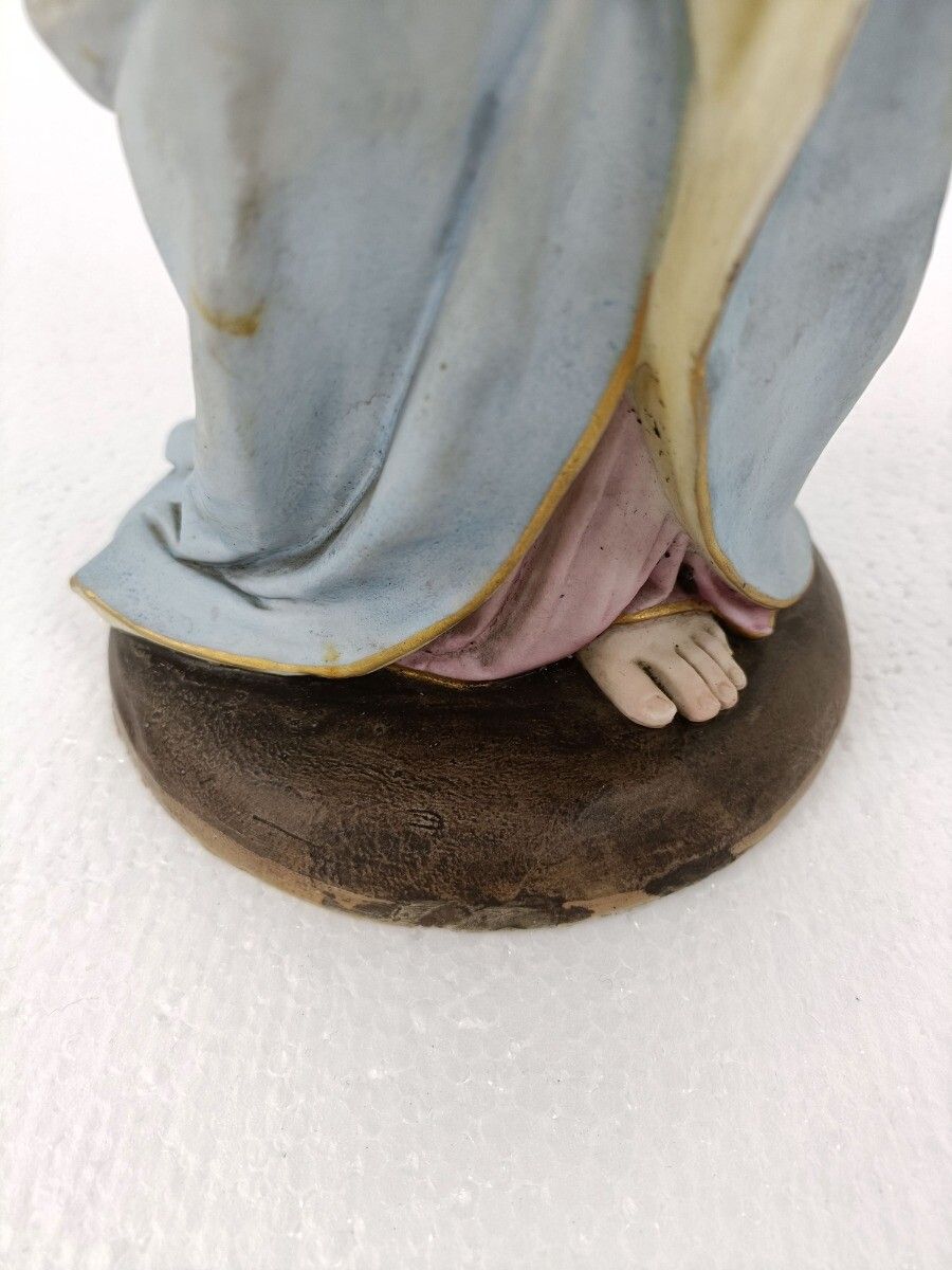 Antique  Statue Bisque Porcelain Jesus Christ Saviour Holy Sacred Heart photo vintage