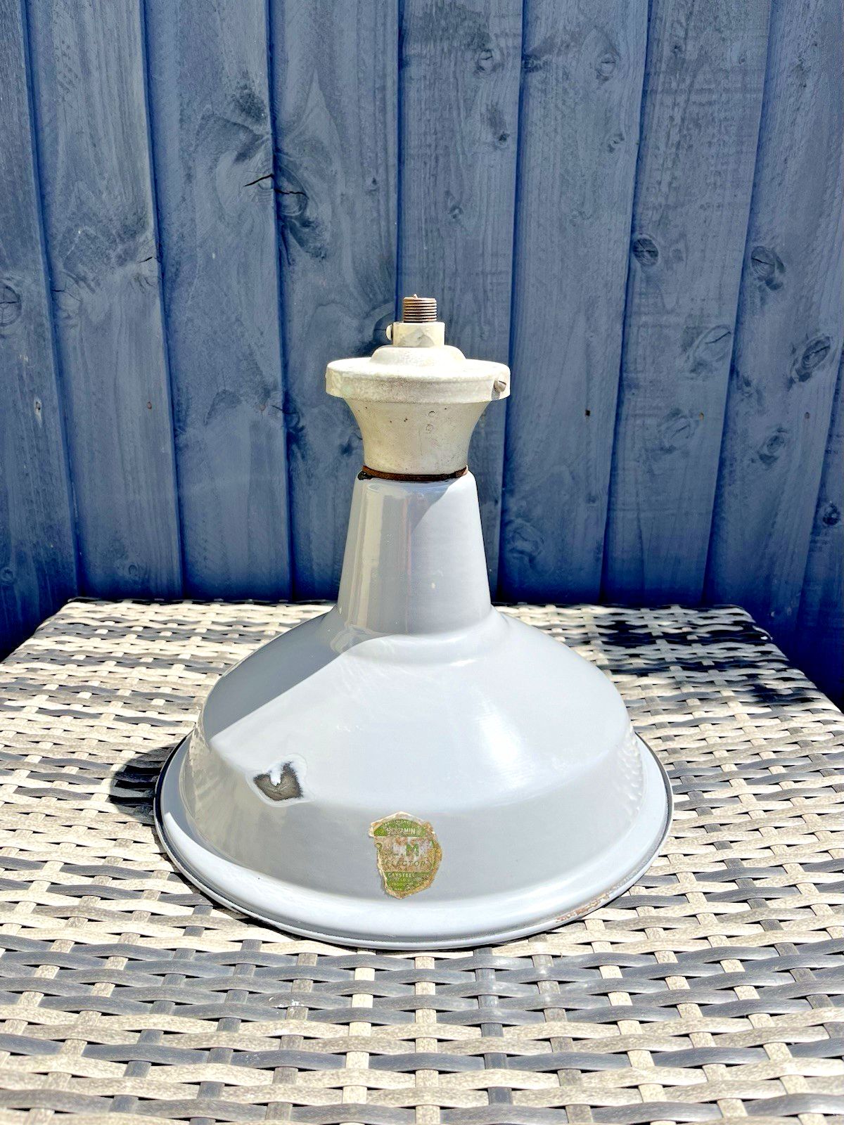 13" Industrial Factory Enamel Benjamin Rlm Crysteel Ceiling Light Shade Saaflux photo furniture