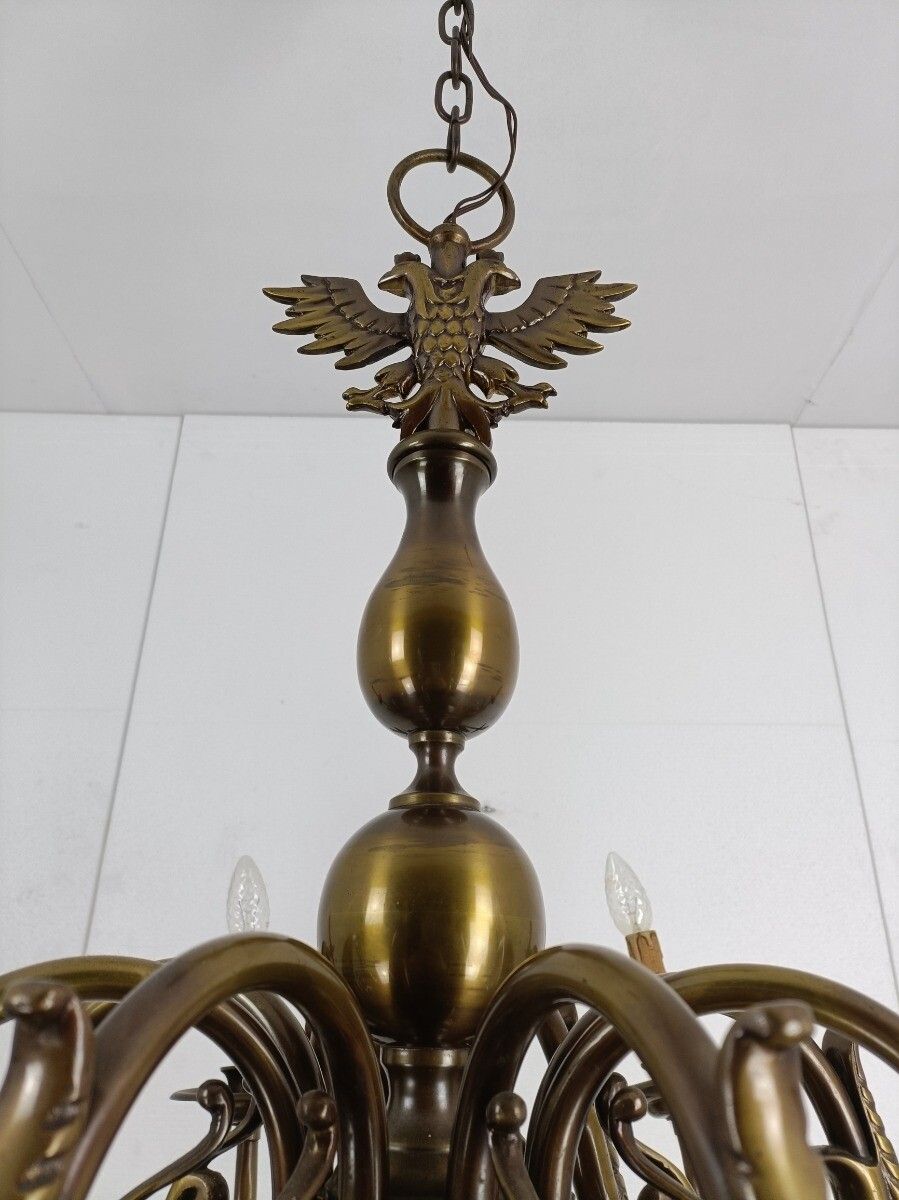 Lighting Set Of 3  Wall Sconces 1 Large Flemish Dutch Chandelier Very Rare Modernist Bras photo