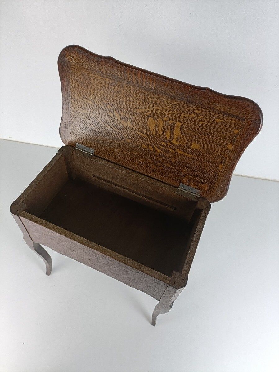 Antique Art Nouveau Wood Sewing Quilting Box Table Cabinet Louis XV Style Beauti photo buy