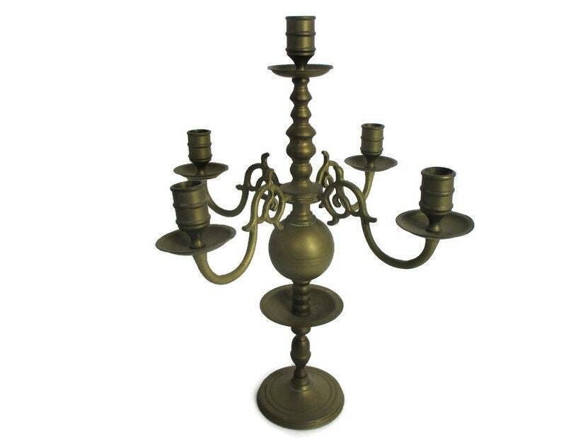 Large Candle Holder Candlestick Candelabra 5 Arm Impressive  Gorgeous  Art Nouve