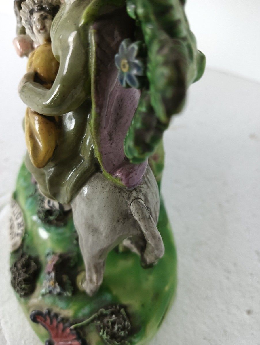 Flight To Egypt Pearlware Bocage Figurine Walton  Staffordshire Pottery Antique photo furniture