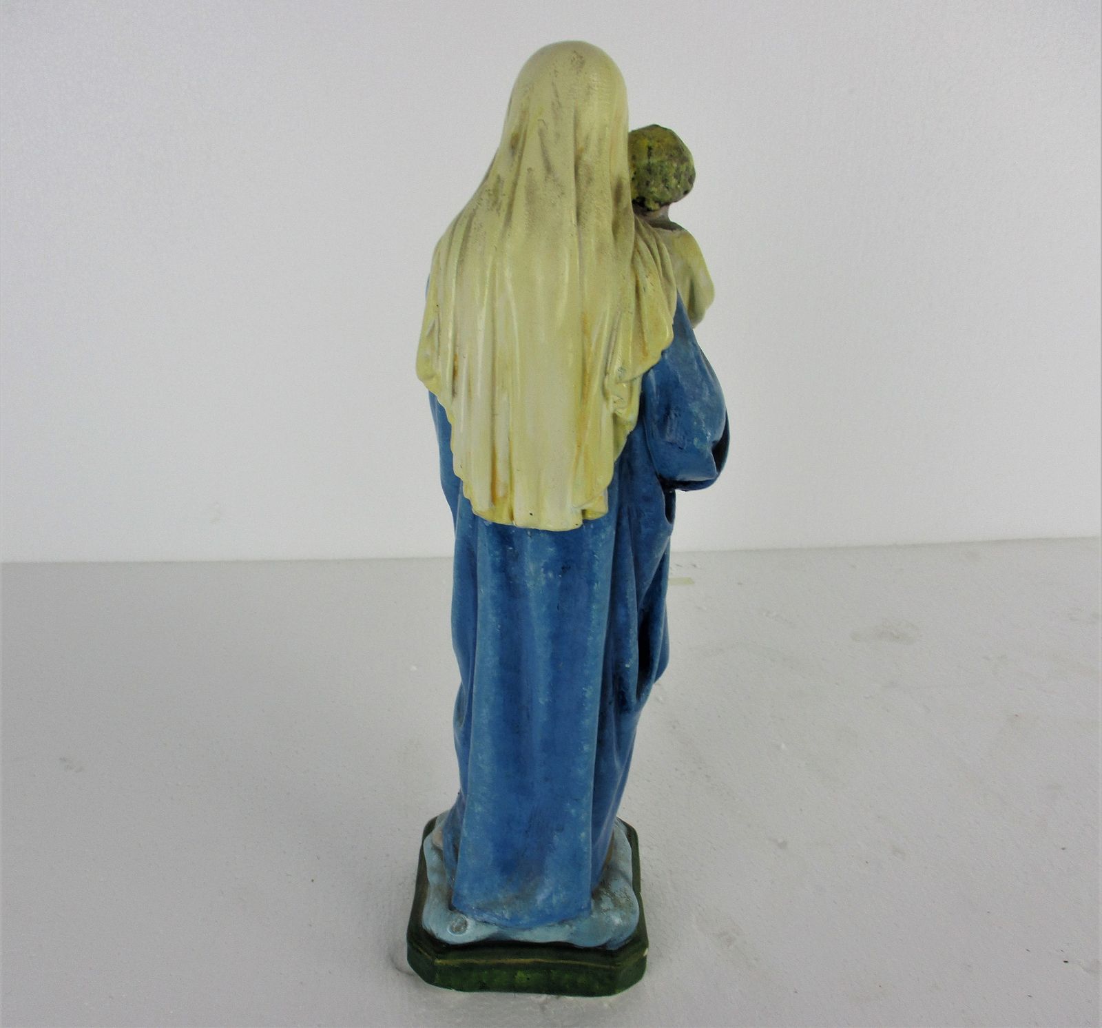 Virgin Mary Madonna Infant Child Plaster Statue Tenderness Plaster Polychrome 16 photo buy