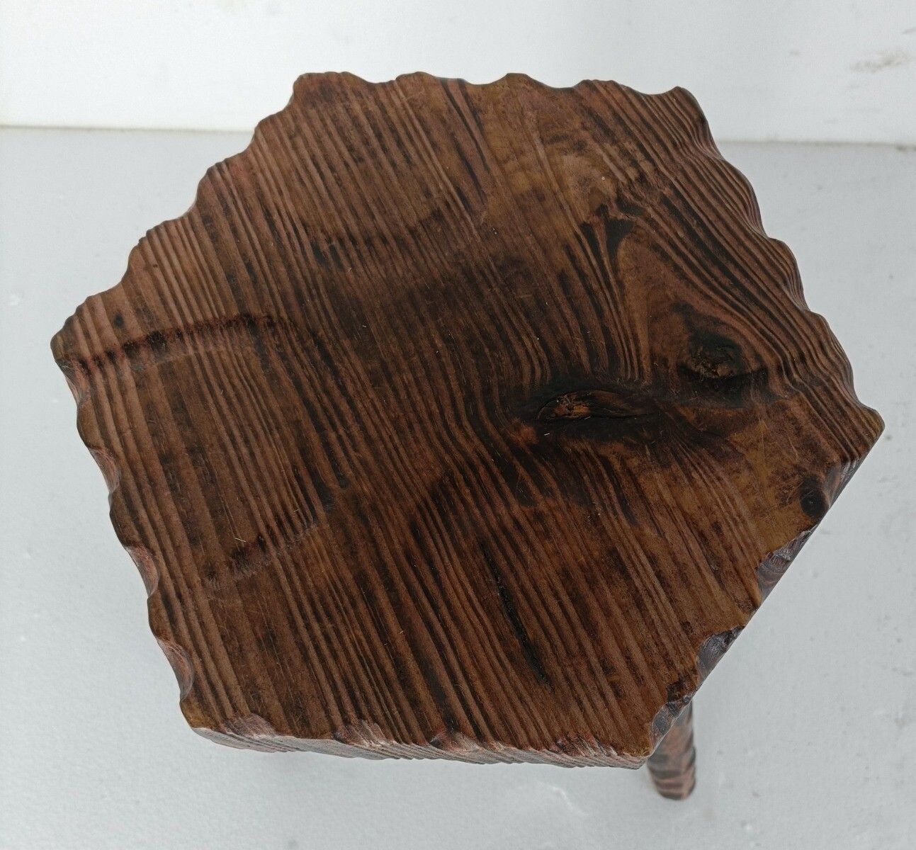 Spanish  Milking Stool Table Pedestal Plant Bonsai Stand  Carved Wood Barn Style photo Furniture