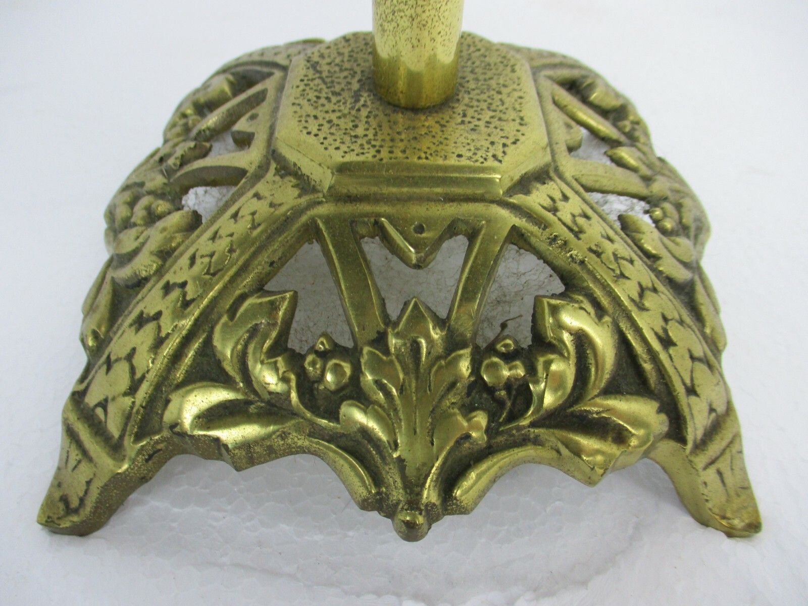 Gothic Superb Brass Fireplace Set Tools Vintage 4 Pieces Mythical Figures Birds photo for sale