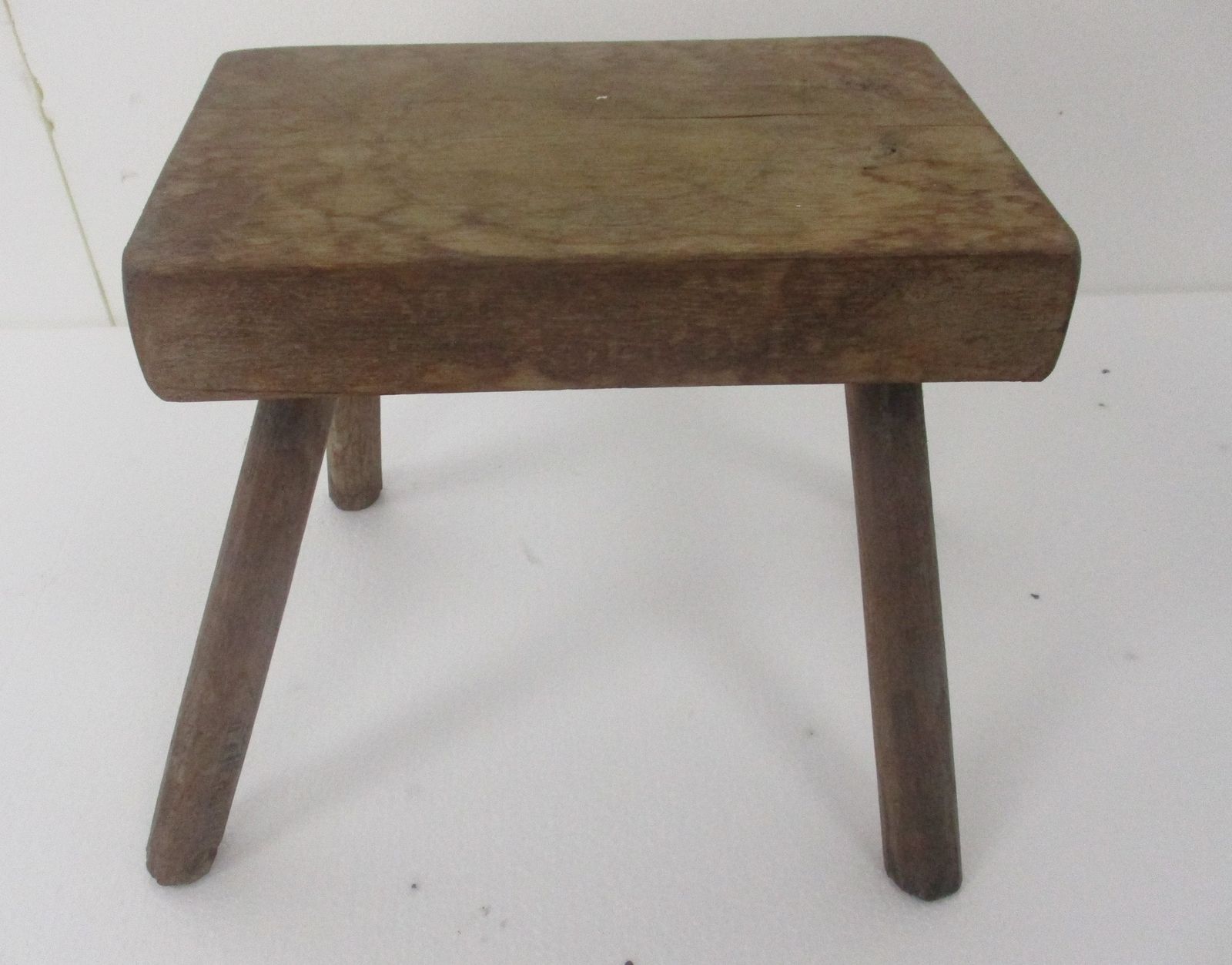 Funky Hand Carved Wood Milking Stool Pedestal Table Pedestal Barn Style Antique photo furniture