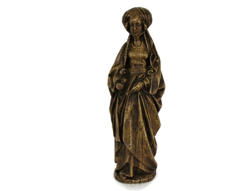 L Statue Saint Mary Magdalene Patron Sinners Myrrh Bearer Plaster Htf 22.44"