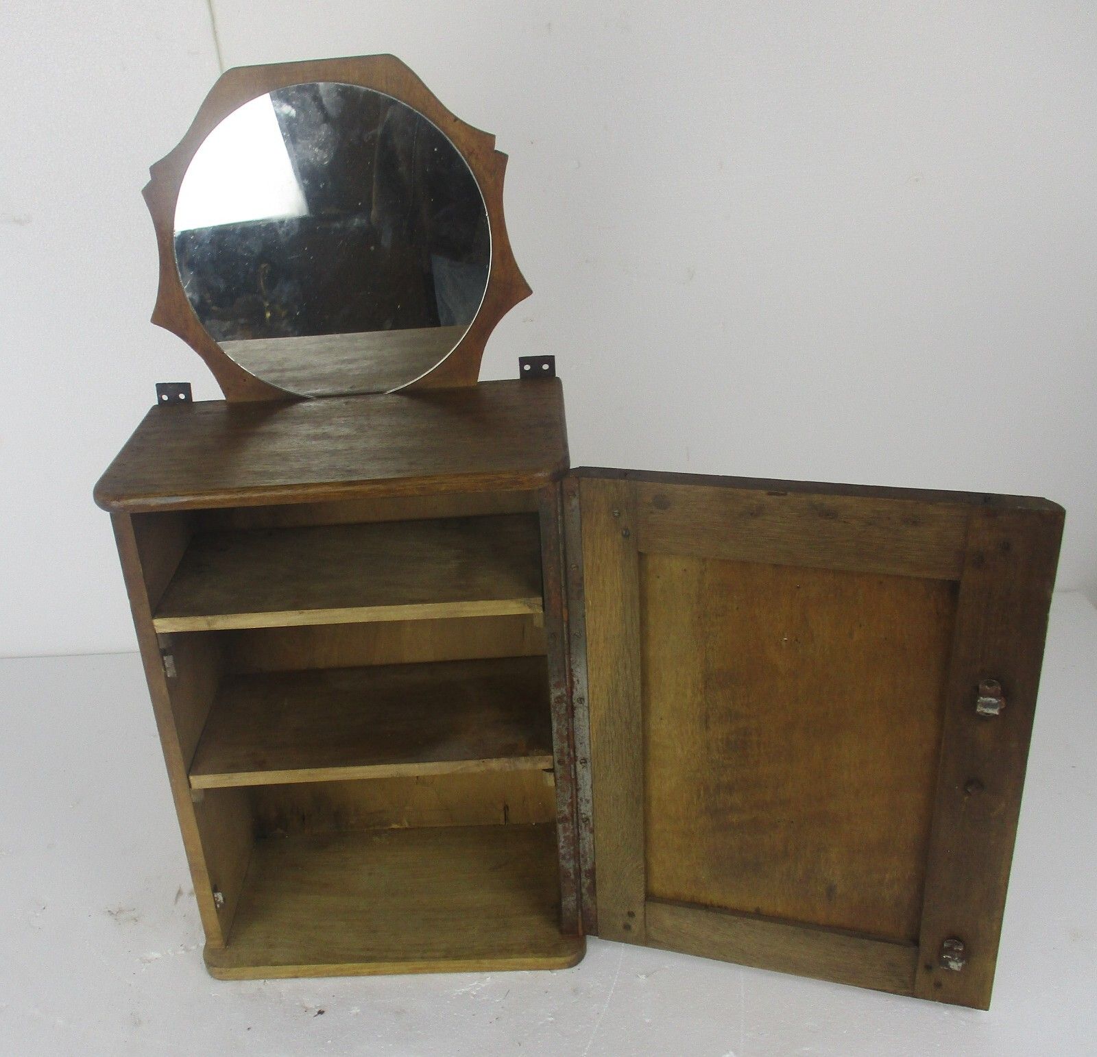 Apothecary Bathroom Medicine Kitchen Cabinet Art Deco  Hand Carved Wood Gorgeous photo vintage