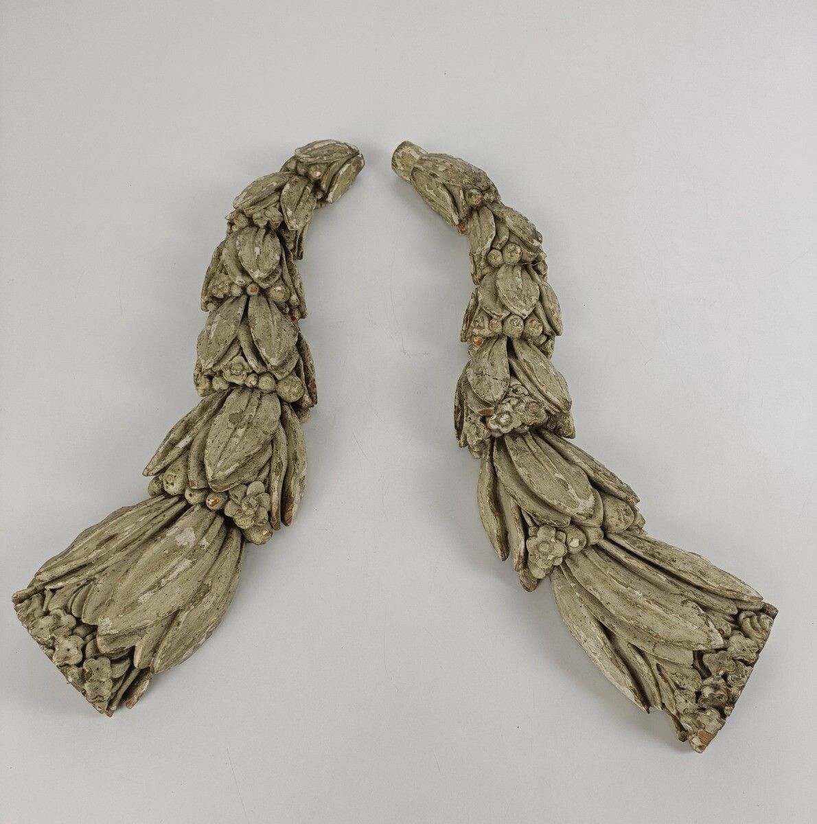 Antique Corbels Hand Carved Wood Architectural Reclaimed Salvaged Flowers Leafs photo for sale