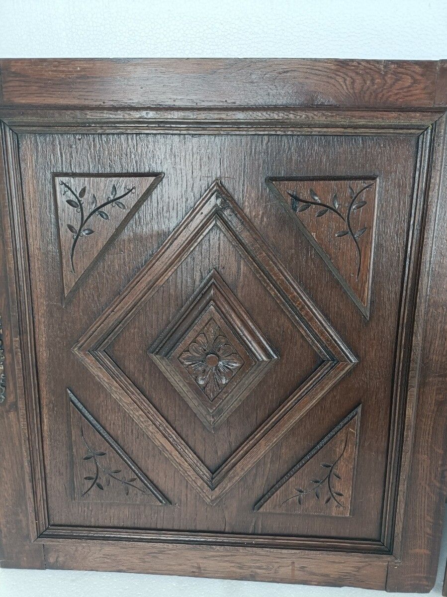 Pair French Hand Carved Wood Oak Door Panels Reclaimed Architectural  Antique La photo Home Fixtures