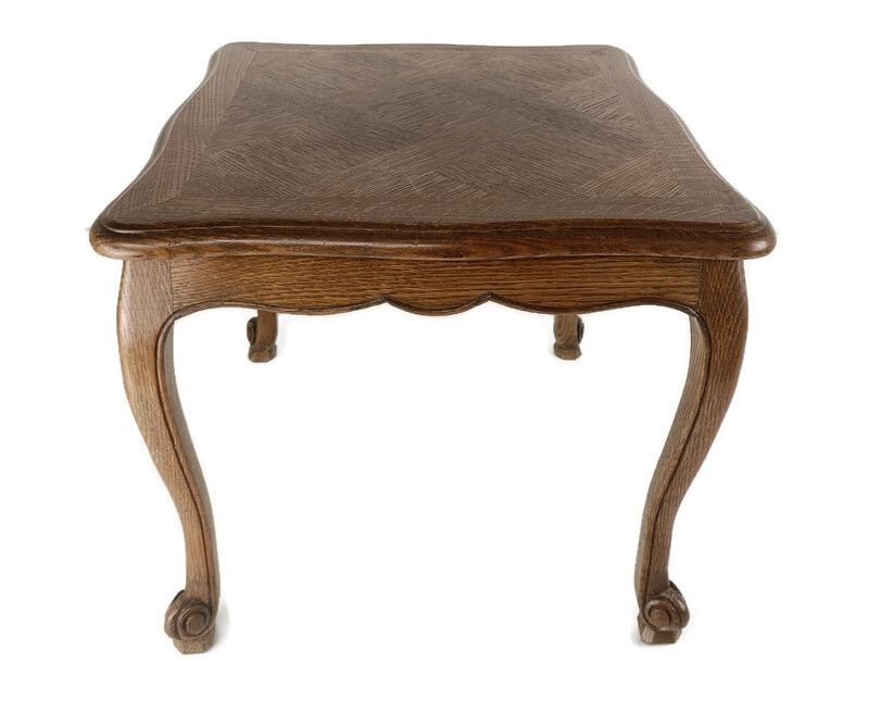 Louis XV Style Coffee Occasional Side Table Carved Wood Beautiful Pattern Top VI