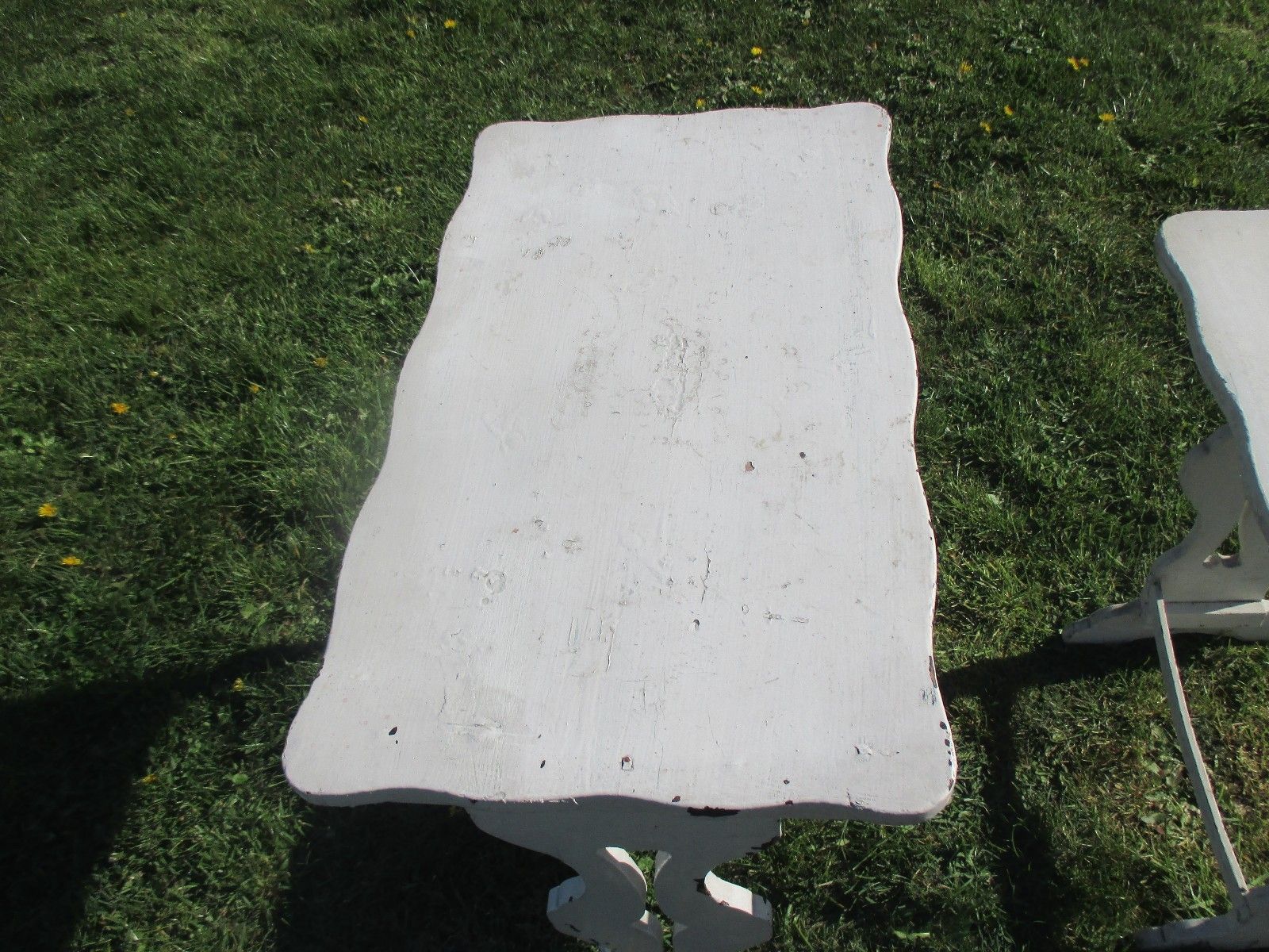 2 Antique French White Wood Nesting Side Tables French Provincial Stunning Wow photo buy