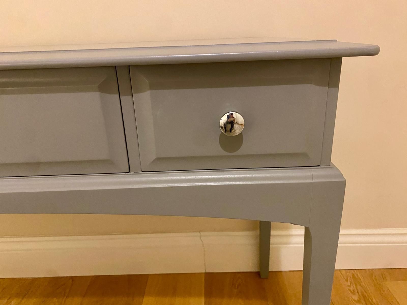 Elegant Stag Console Professionally Spray Painted In Farrow & Ball 'Plummett' (No. 272) photo vinterior